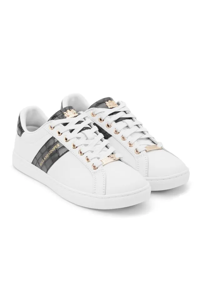 Women Trainers Holland Cooper Knightsbridge Court Trainer Black Croc Women Trainers Holland Cooper Knightsbridge Court Trainer Black Croc