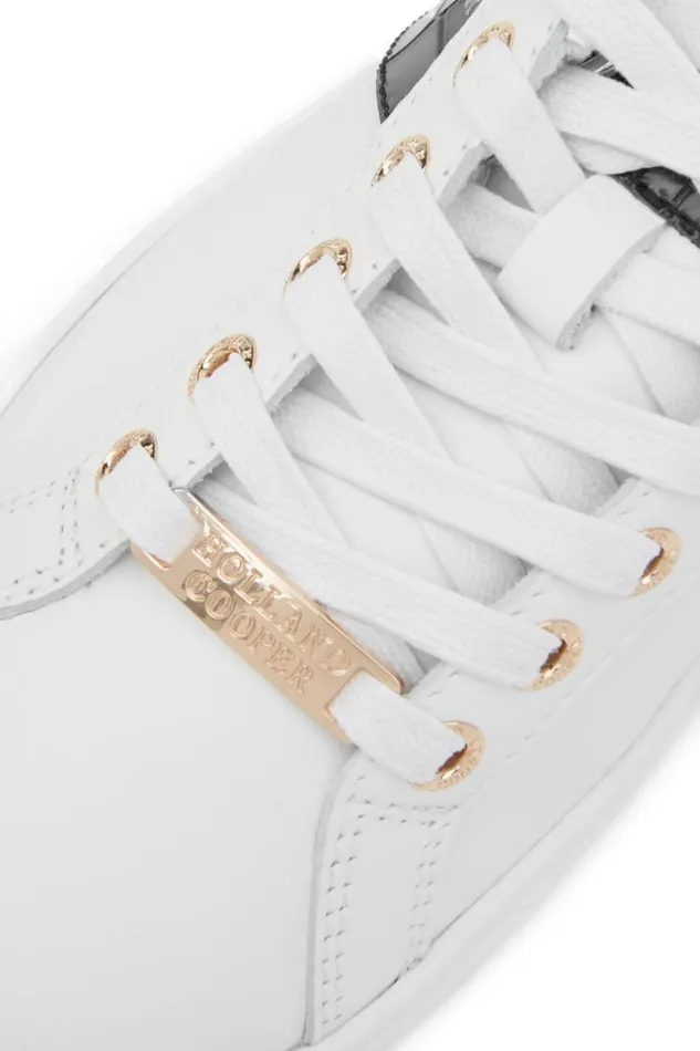 Women Trainers Holland Cooper Knightsbridge Court Trainer Black Croc Women Trainers Holland Cooper Knightsbridge Court Trainer Black Croc