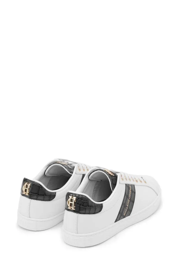 Women Trainers Holland Cooper Knightsbridge Court Trainer Black Croc Women Trainers Holland Cooper Knightsbridge Court Trainer Black Croc