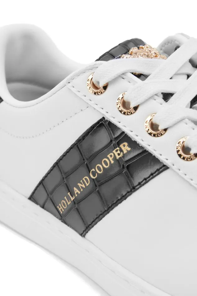 Women Trainers Holland Cooper Knightsbridge Court Trainer Black Croc Women Trainers Holland Cooper Knightsbridge Court Trainer Black Croc