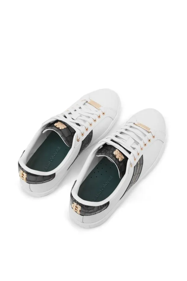 Women Trainers Holland Cooper Knightsbridge Court Trainer Black Croc Women Trainers Holland Cooper Knightsbridge Court Trainer Black Croc