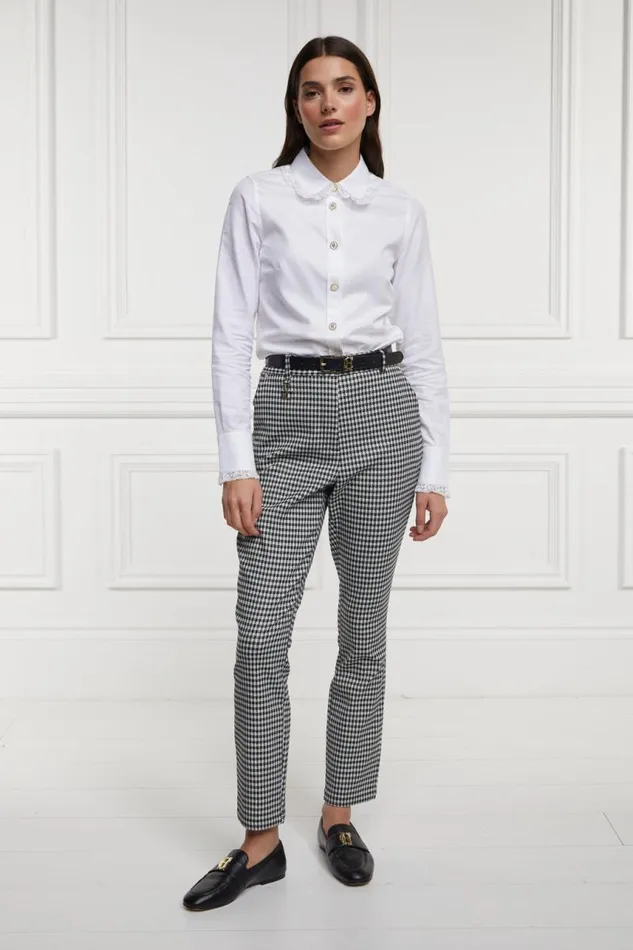 Women Trousers Holland Cooper Charlton Trousers Houndstooth Gold