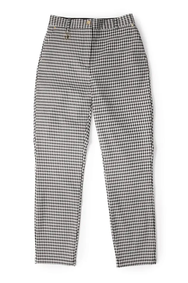 Women Trousers Holland Cooper Charlton Trousers Houndstooth Gold