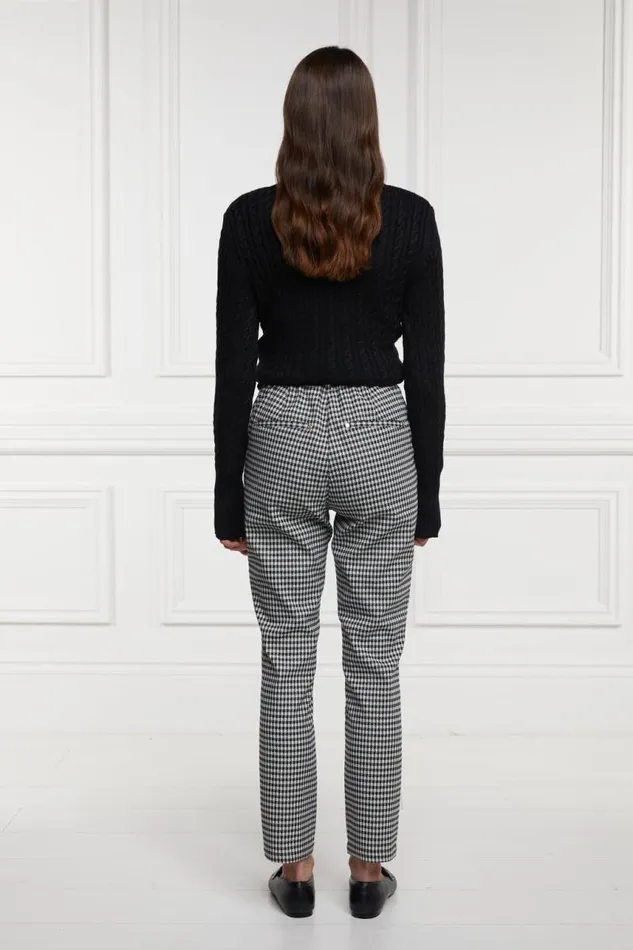 Women Trousers Holland Cooper Charlton Trousers Houndstooth Gold