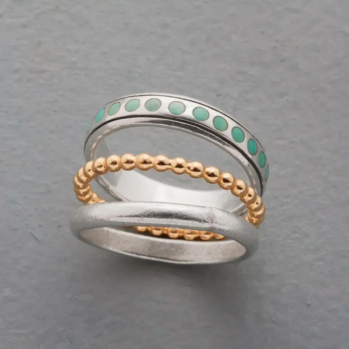 Women Turquoise Dots Ring Set Sundance Catalog Rings