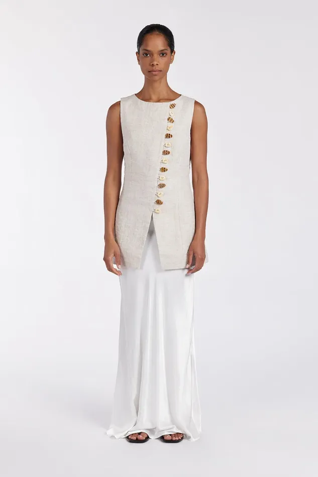 Women Vests DISSH BAYLEE NATURAL SLEEVELESS LINEN TOP
