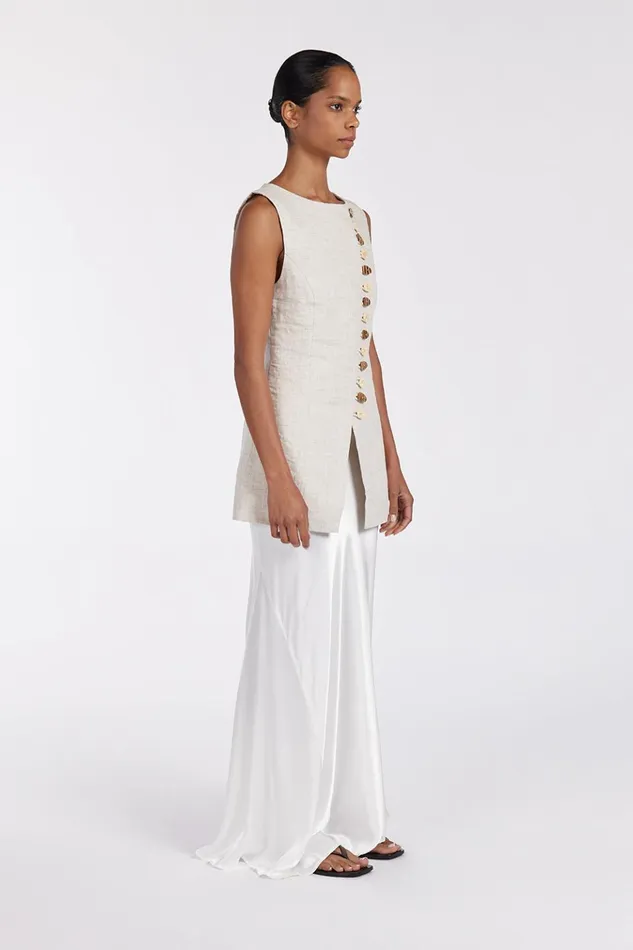Women Vests DISSH BAYLEE NATURAL SLEEVELESS LINEN TOP