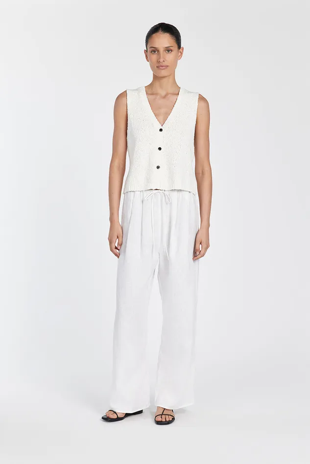 Women Vests DISSH MARLOWE OFF WHITE BOUCLE VEST