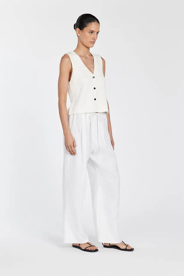 Women Vests DISSH MARLOWE OFF WHITE BOUCLE VEST