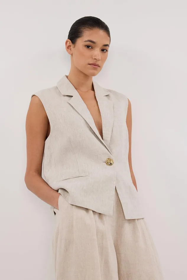 Women Vests DISSH SELAH NATURAL SLEEVELESS LINEN VEST