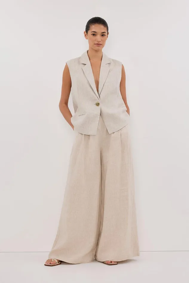 Women Vests DISSH SELAH NATURAL SLEEVELESS LINEN VEST