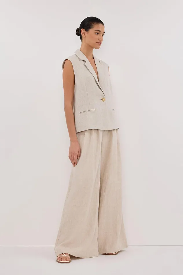 Women Vests DISSH SELAH NATURAL SLEEVELESS LINEN VEST
