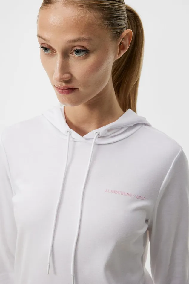 Women Vice Hood White JLindeberg Sweaters Women Vice Hood White JLindeberg Sweaters