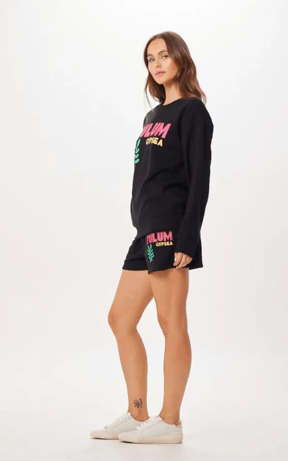 Women Vintage Havana All Bottoms Black Tulum Jet Setter Surf Wash Shorts Black