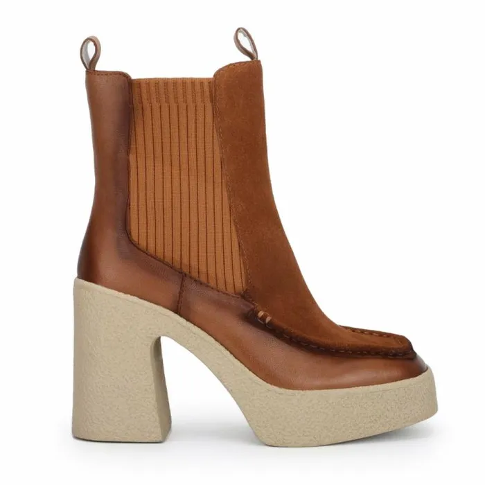 Women Vintage Havana Boots Booties HENRY 8211 CHESTNUT Chestnut