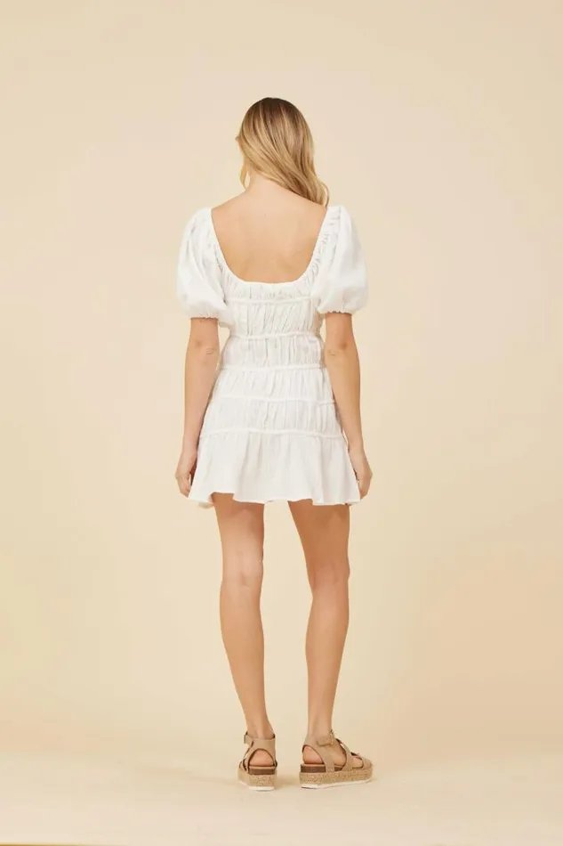 Women Vintage Havana Dresses White Gauze W Jersey Combo Dress White