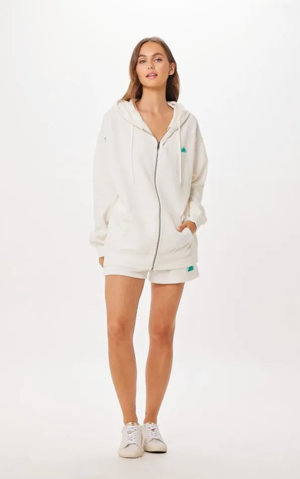 Women Vintage Havana Sweatshirts White St Barth Jet Setter Surf Wash Zip Up White