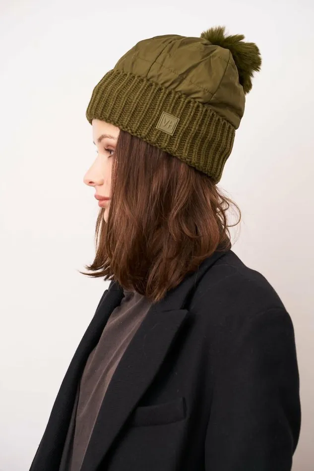 Women Vintage Havana Winter Hats PUFFER POMPOM HAT 8211 OLIVE Olive Women Vintage Havana Winter Hats PUFFER POMPOM HAT 8211 OLIVE Olive