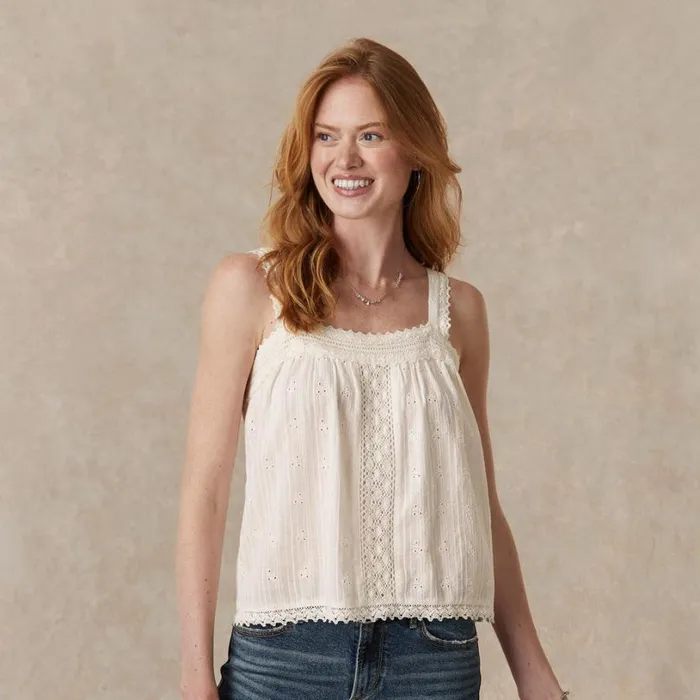 Women Vintage Meadow Camisole Midnight Sundance Catalog Tops