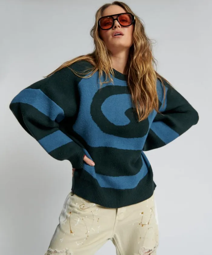 Women VORTEX KNIT SWEATER GREEN One Teaspoon Knitwear