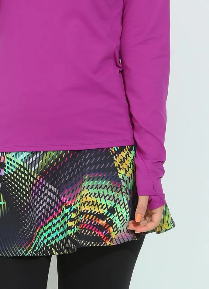 Women Warm Up Shirt Magenta Dona Jo Long Sleeve Shirts