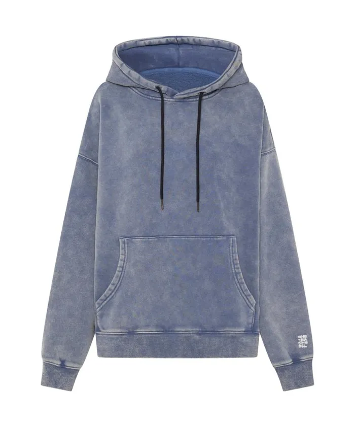 Women WASHED BLUE SMILEY BATWING HOODY One Teaspoon Hoodies And Sweats Women WASHED BLUE SMILEY BATWING HOODY One Teaspoon Hoodies And Sweats