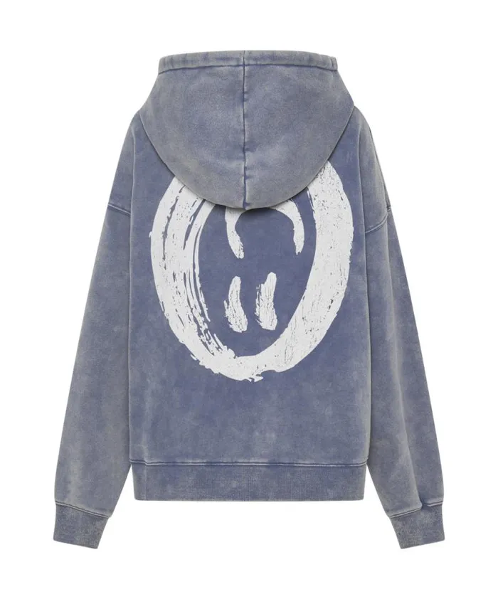 Women WASHED BLUE SMILEY BATWING HOODY One Teaspoon Hoodies And Sweats Women WASHED BLUE SMILEY BATWING HOODY One Teaspoon Hoodies And Sweats