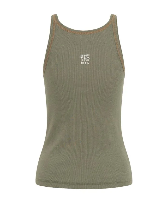 Women WASHED KHAKI ONE TEASPOON RIB SINGLET One Teaspoon Tees and Tanks Women WASHED KHAKI ONE TEASPOON RIB SINGLET One Teaspoon Tees and Tanks