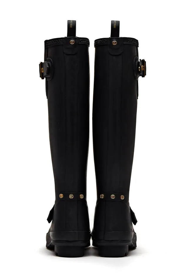 Women Wellington Boots Holland Cooper Sherpa Lined Regency Wellington Matte Black