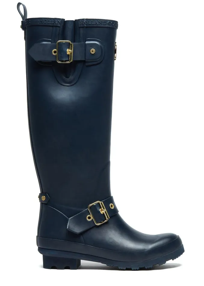 Women Wellington Boots Holland Cooper Sherpa Lined Regency Wellington Matte Navy