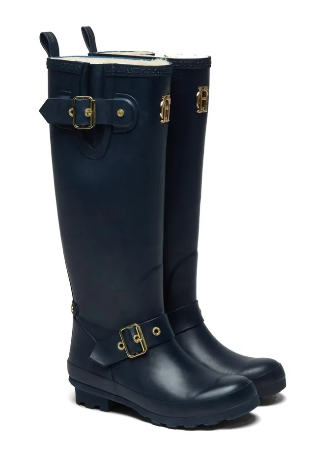 Women Wellington Boots Holland Cooper Sherpa Lined Regency Wellington Matte Navy