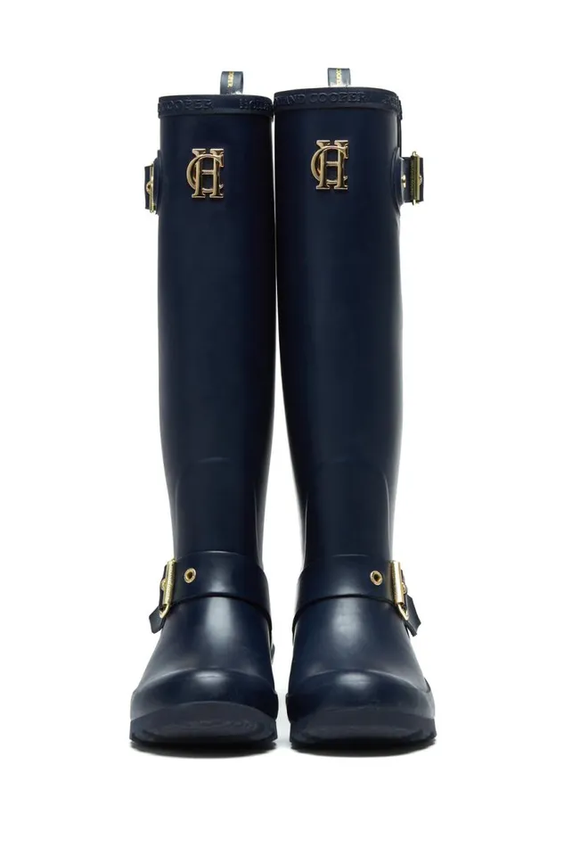 Women Wellington Boots Holland Cooper Sherpa Lined Regency Wellington Matte Navy