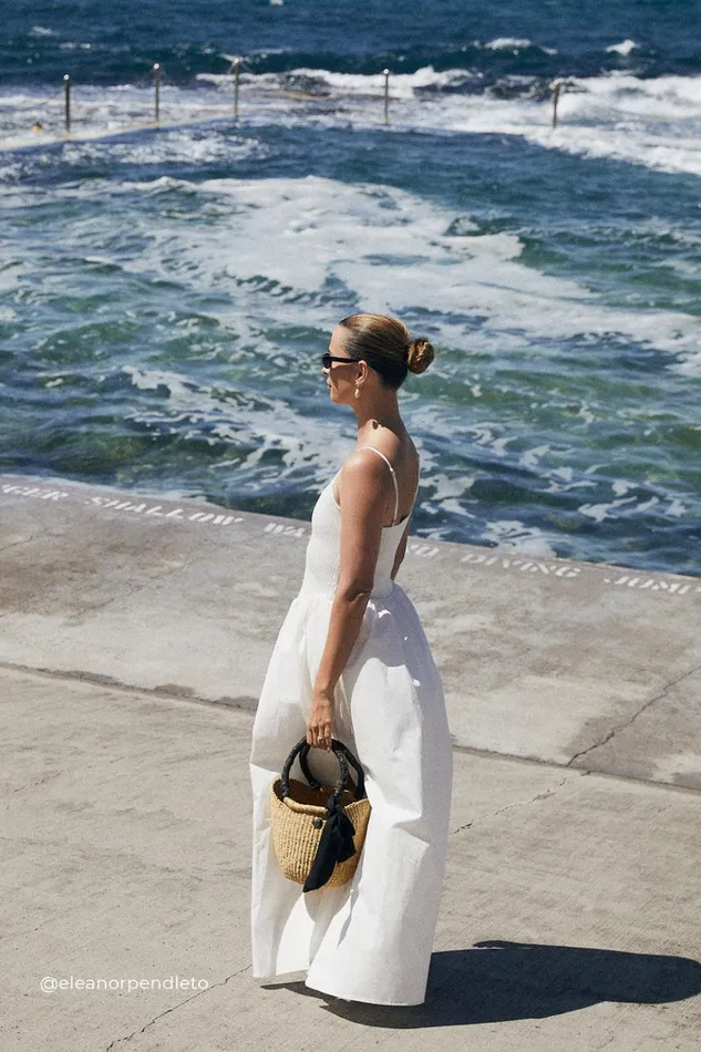 Women White Dresses DISSH MILANO WHITE COTTON MIDI DRESS