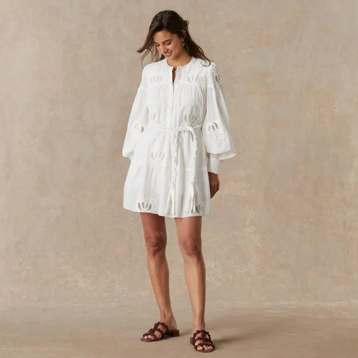 Women White Lotus Mini Dress White Sundance Catalog Dresses and Jumpsuits