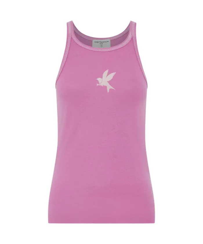 Women WILD ORCHID ONE TEASPOON FINE RIB SINGLET One Teaspoon Tees and Tanks Women WILD ORCHID ONE TEASPOON FINE RIB SINGLET One Teaspoon Tees and Tanks