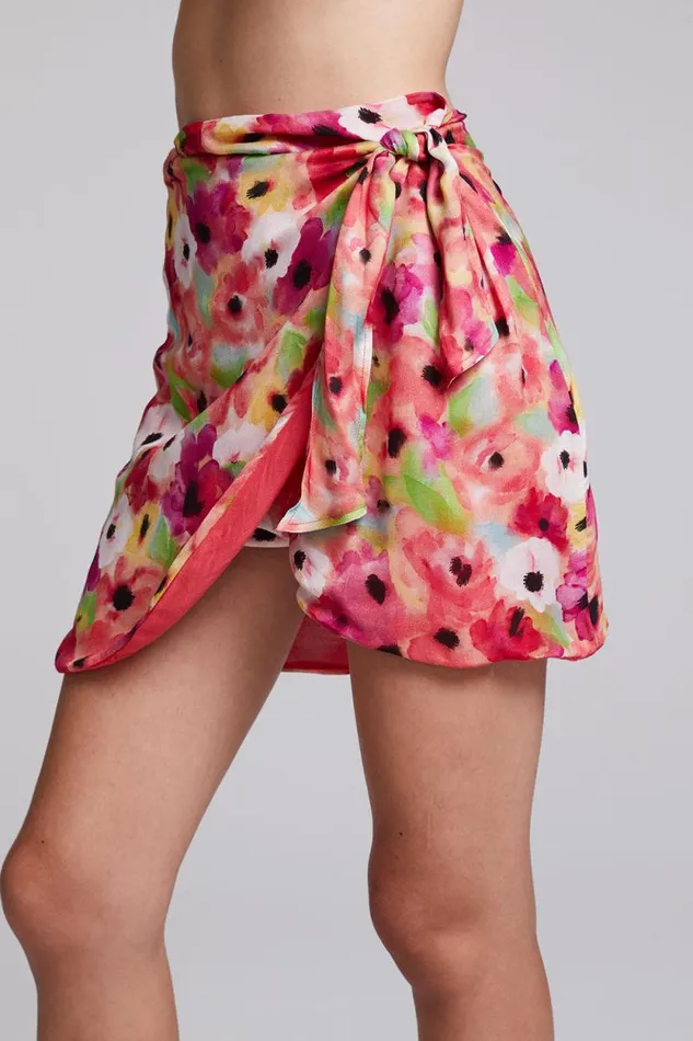 Womens Chaser Brand Bottoms Elena Poppy Floral Mini Skirt