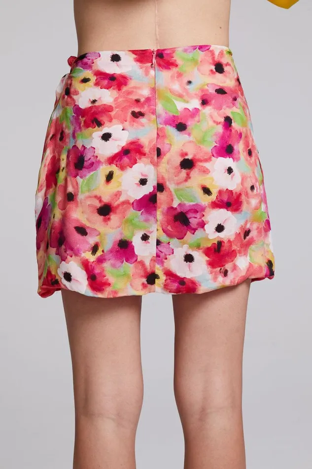 Womens Chaser Brand Bottoms Elena Poppy Floral Mini Skirt