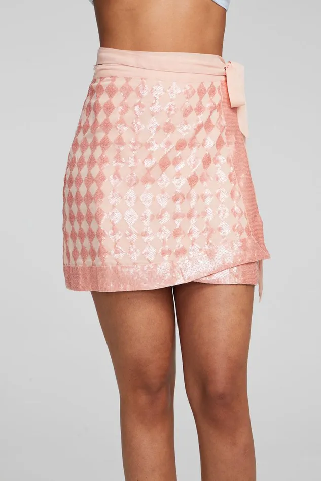 Womens Chaser Brand Bottoms Gramercy Wrap Skirt Embellished Check