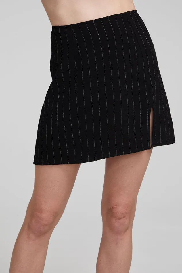 Womens Chaser Brand Bottoms Kiss Beverly Pinstripe Mini Skirt