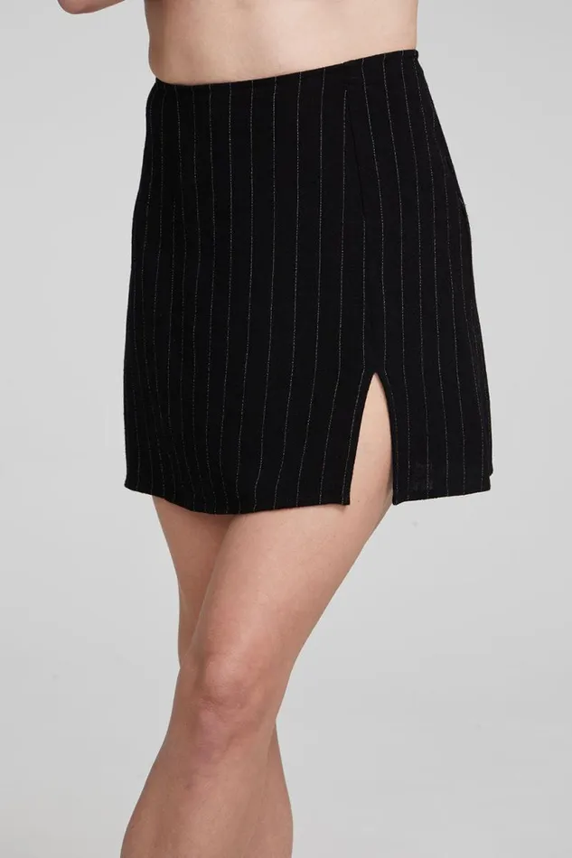 Womens Chaser Brand Bottoms Kiss Beverly Pinstripe Mini Skirt