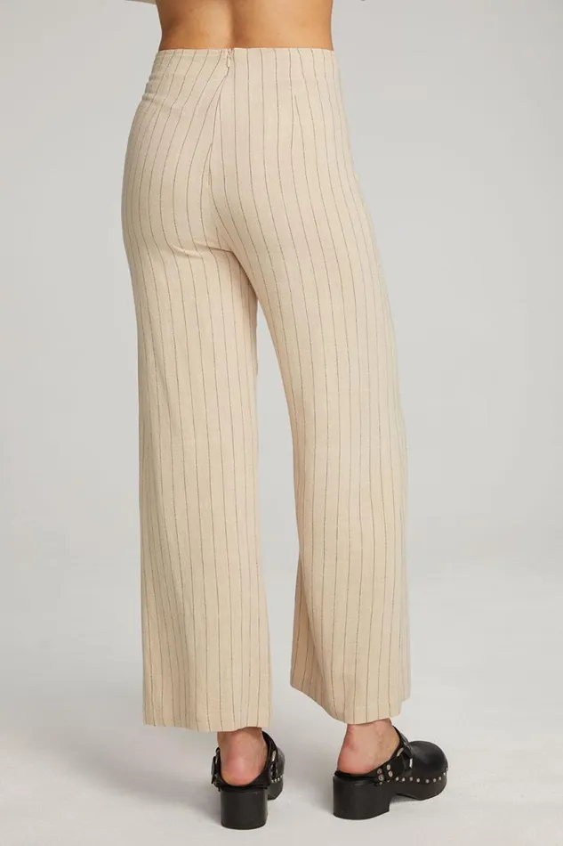 Womens Chaser Brand Bottoms Laurel White Pinstripe Trouser