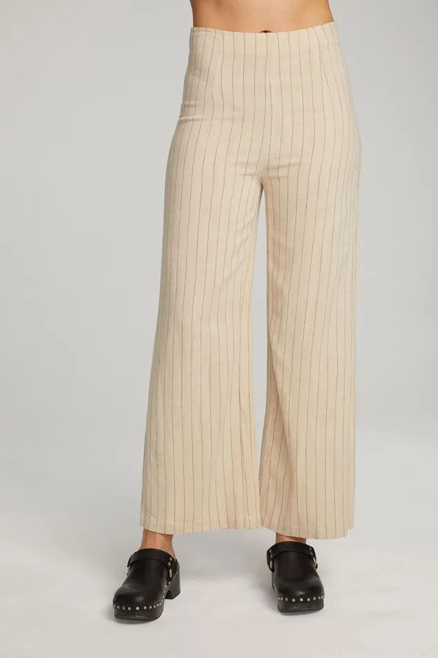 Womens Chaser Brand Bottoms Laurel White Pinstripe Trouser