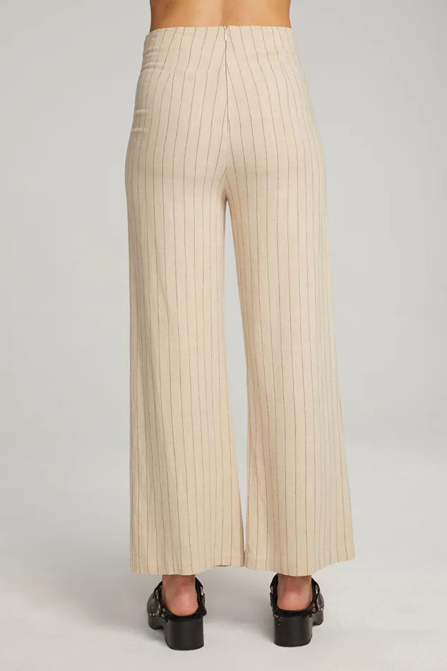 Womens Chaser Brand Bottoms Laurel White Pinstripe Trouser