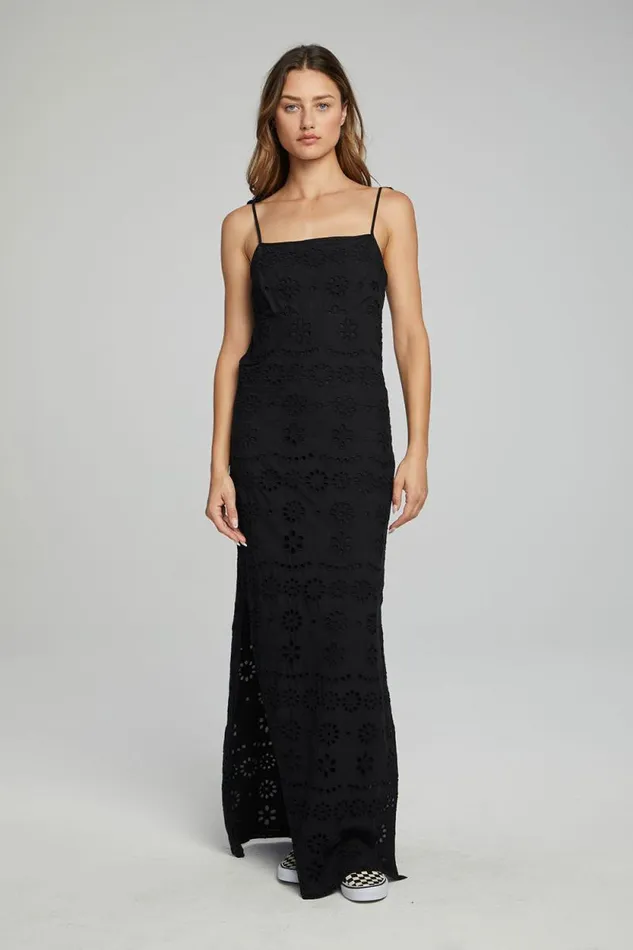 Womens Chaser Brand Dresses Palisades Maxi Dress 8211 Black Onyx