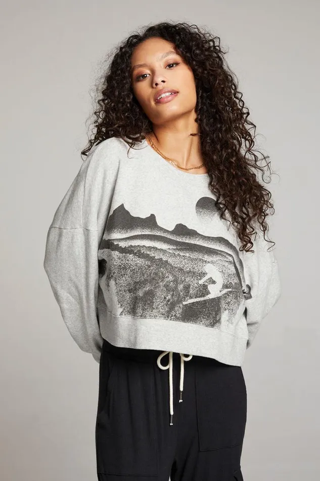 Womens Chaser Brand Graphics Ski Life Long Sleeve