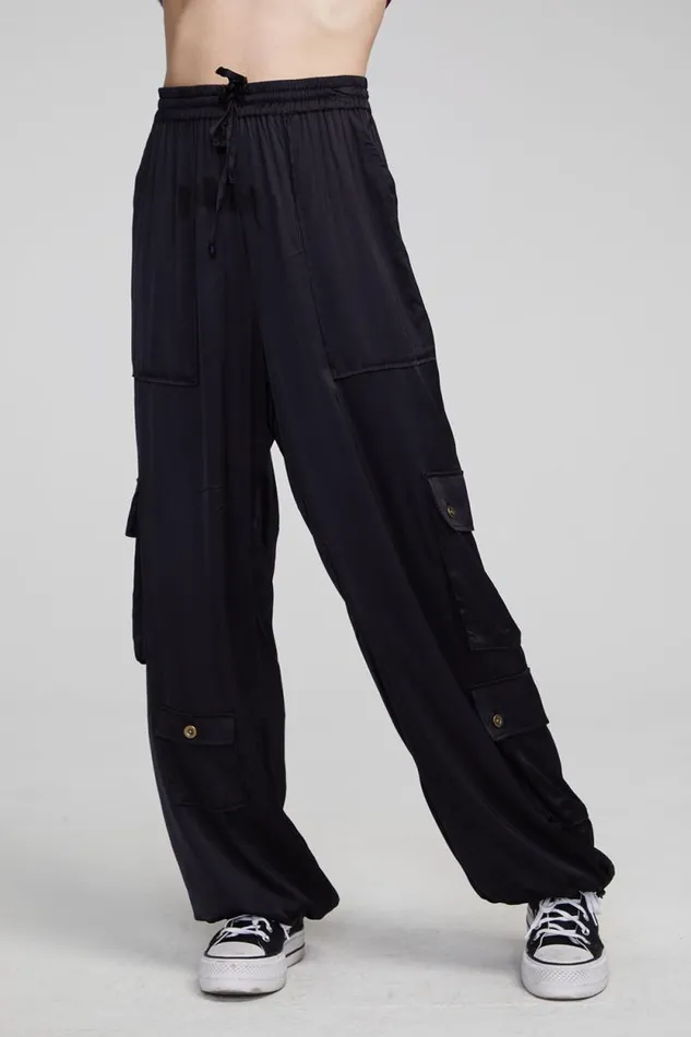 Womens Chaser Brand Loungewear Billyy Shadow Black Trousers