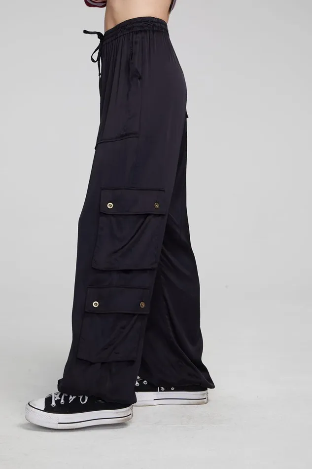 Womens Chaser Brand Loungewear Billyy Shadow Black Trousers
