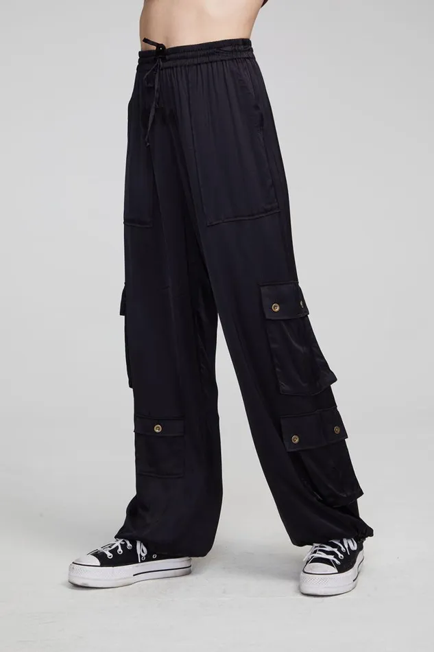 Womens Chaser Brand Loungewear Billyy Shadow Black Trousers