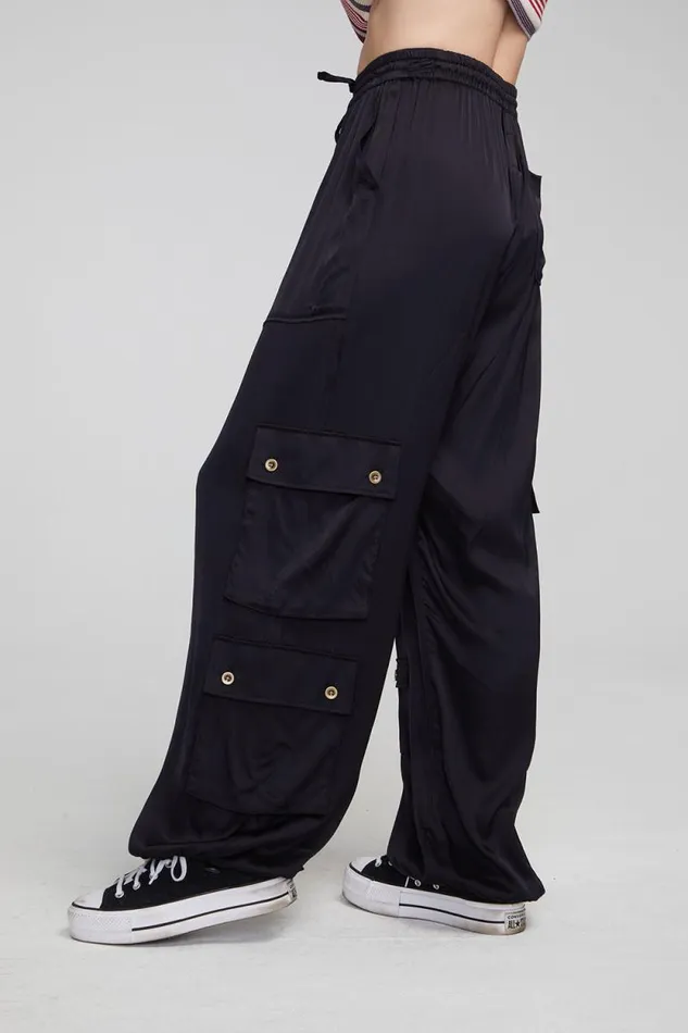 Womens Chaser Brand Loungewear Billyy Shadow Black Trousers