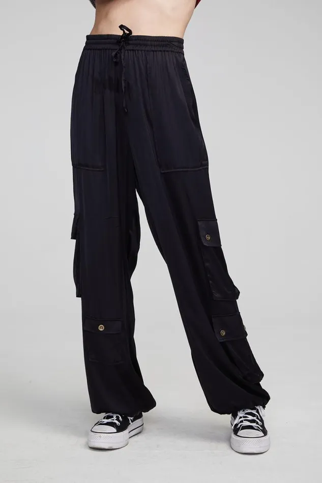 Womens Chaser Brand Loungewear Billyy Shadow Black Trousers
